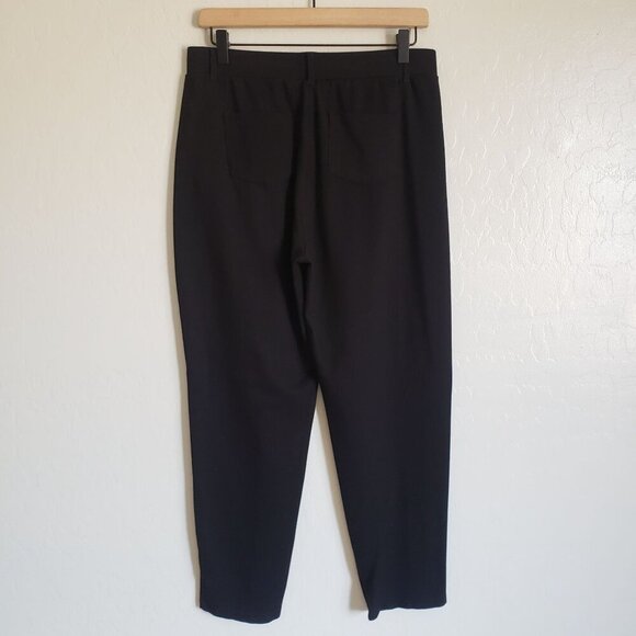 Intro. Stretch Pull-On Pants Black Size Womens Medium Pockets Soft Knit Mid-Rise - Picture 6 of 9